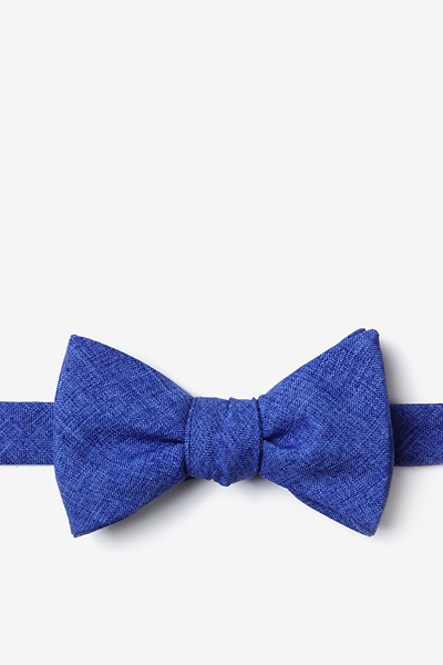 Blue Cotton Tioga Self-Tie Bow Tie