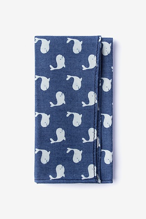 Whale Blue Pocket Square