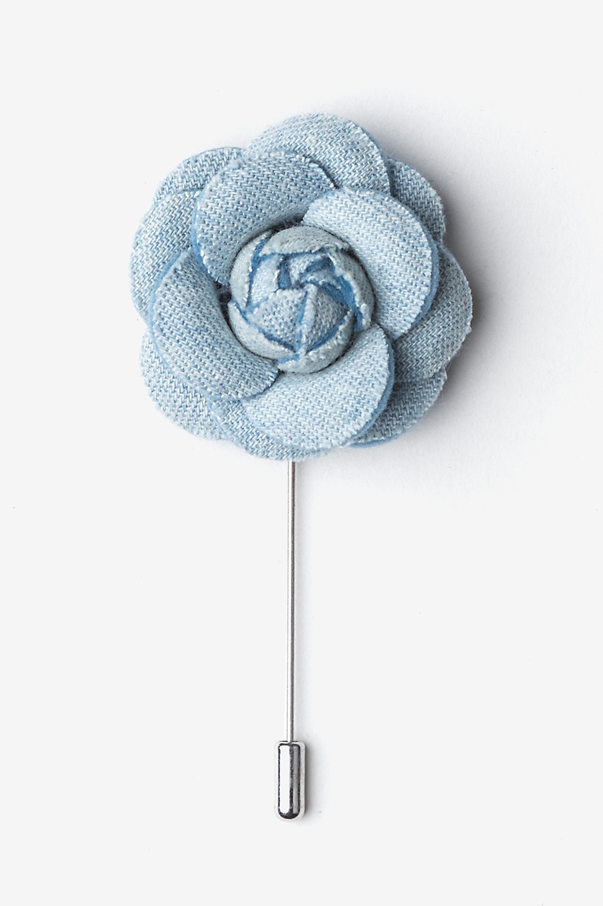 Denim Flower Blue Lapel Pin Photo (0)