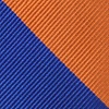 Blue Microfiber Blue & Orange Stripe Pre-Tied Bow Tie