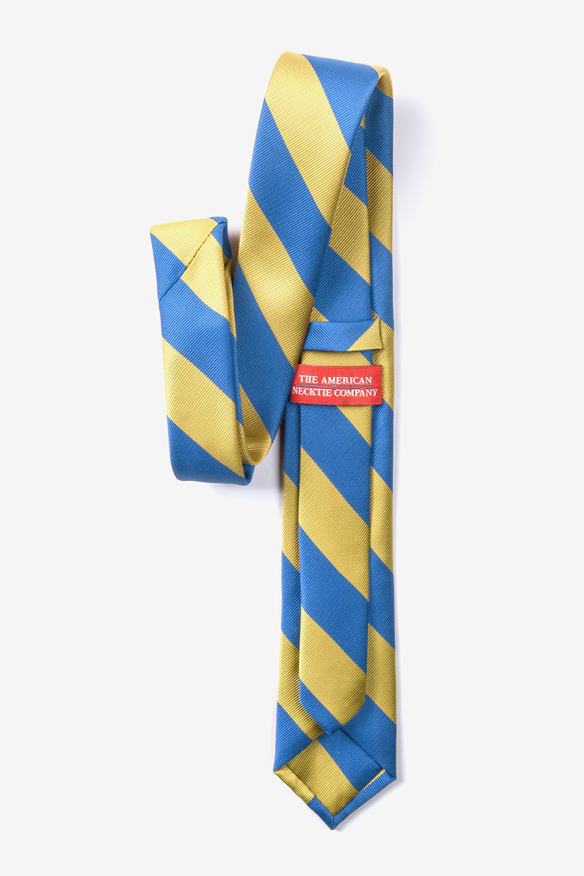 Blue & Gold Stripe Skinny Tie Photo (2)