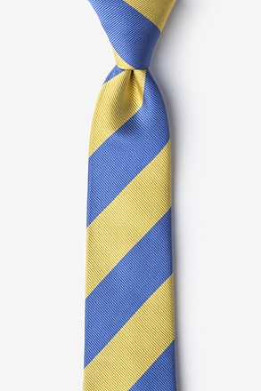 Blue & Gold Stripe Skinny Tie
