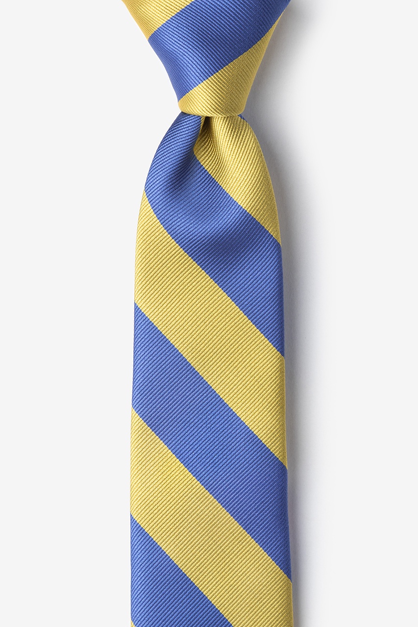 Blue & Gold Stripe Tie For Boys Photo (0)