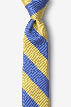Blue & Gold Stripe Tie For Boys