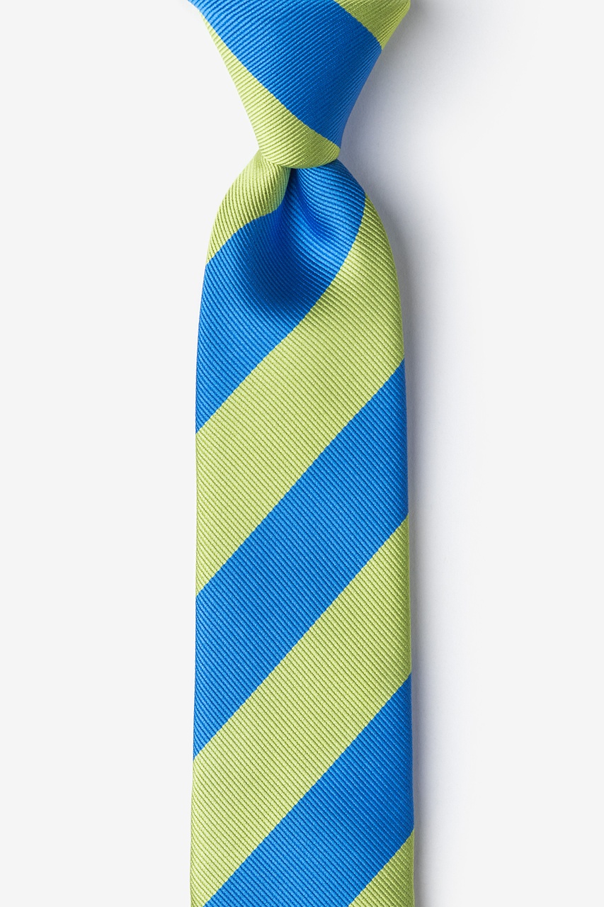 Blue & Lime Stripe Skinny Tie Photo (0)