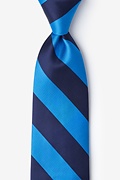 Blue & Navy Stripe Extra Long Tie Photo (0)