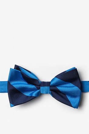 _Blue & Navy Stripe Pre-Tied Bow Tie_