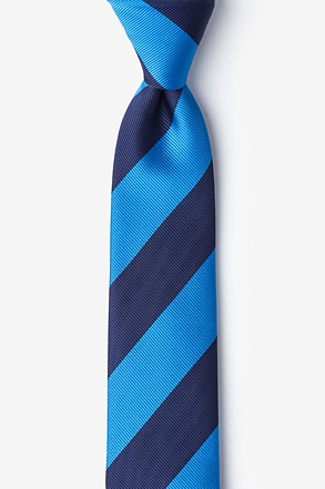 _Blue & Navy Stripe Skinny Tie_