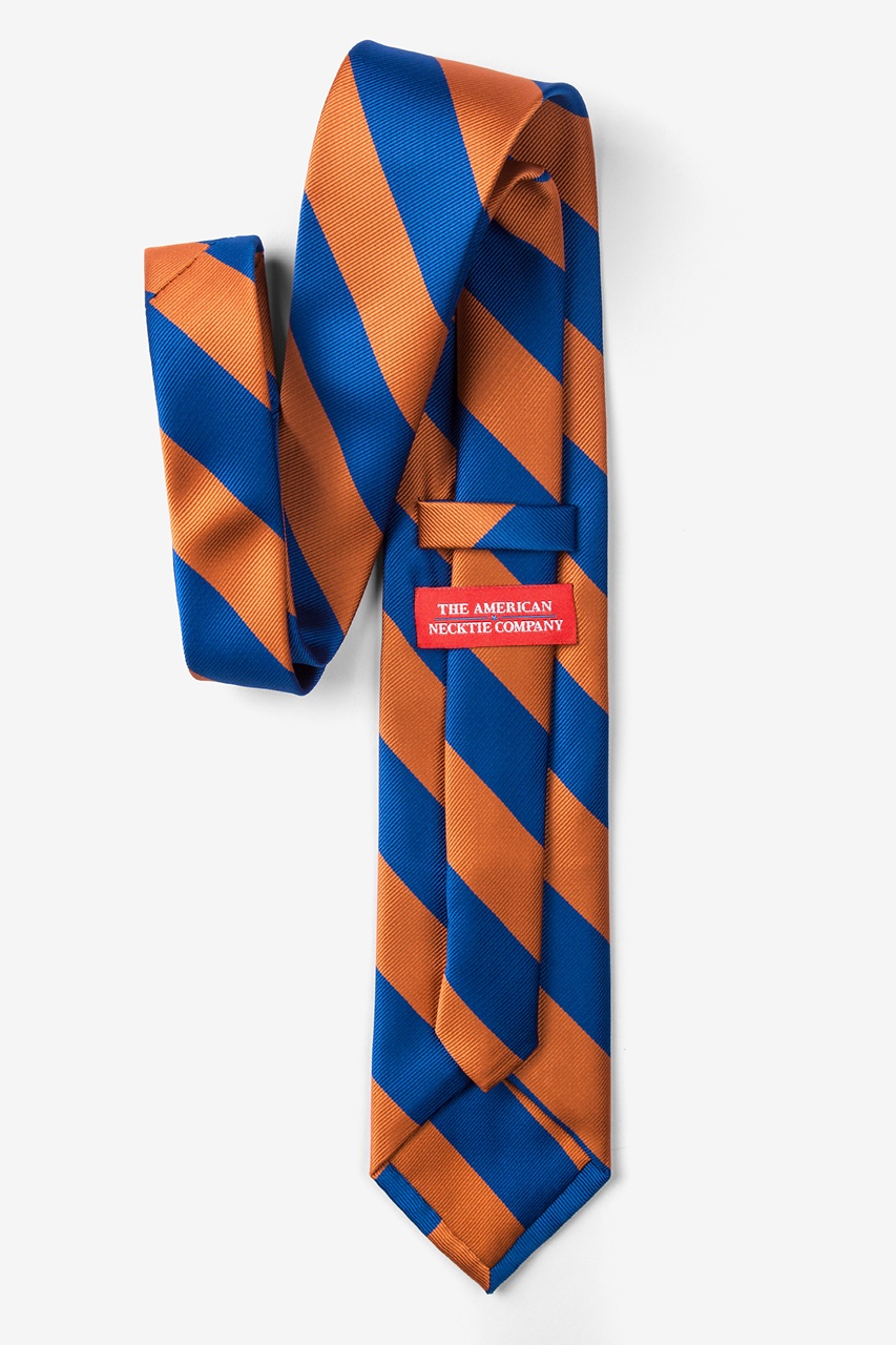 Blue & Orange Stripe Extra Long Tie Photo (1)