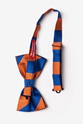 Blue & Orange Stripe Pre-Tied Bow Tie Photo (1)
