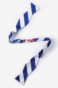 Blue & White Stripe Self-Tie Bow Tie Photo (1)