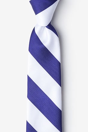 _Blue & White Stripe Tie For Boys_