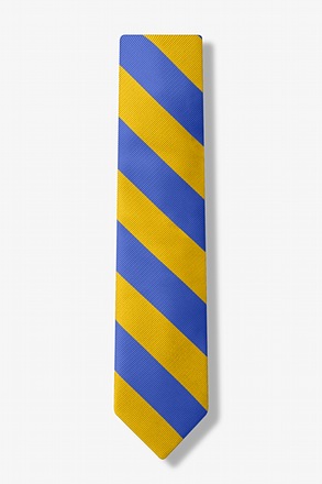 Blue and Gold Stripe Skinny Tie