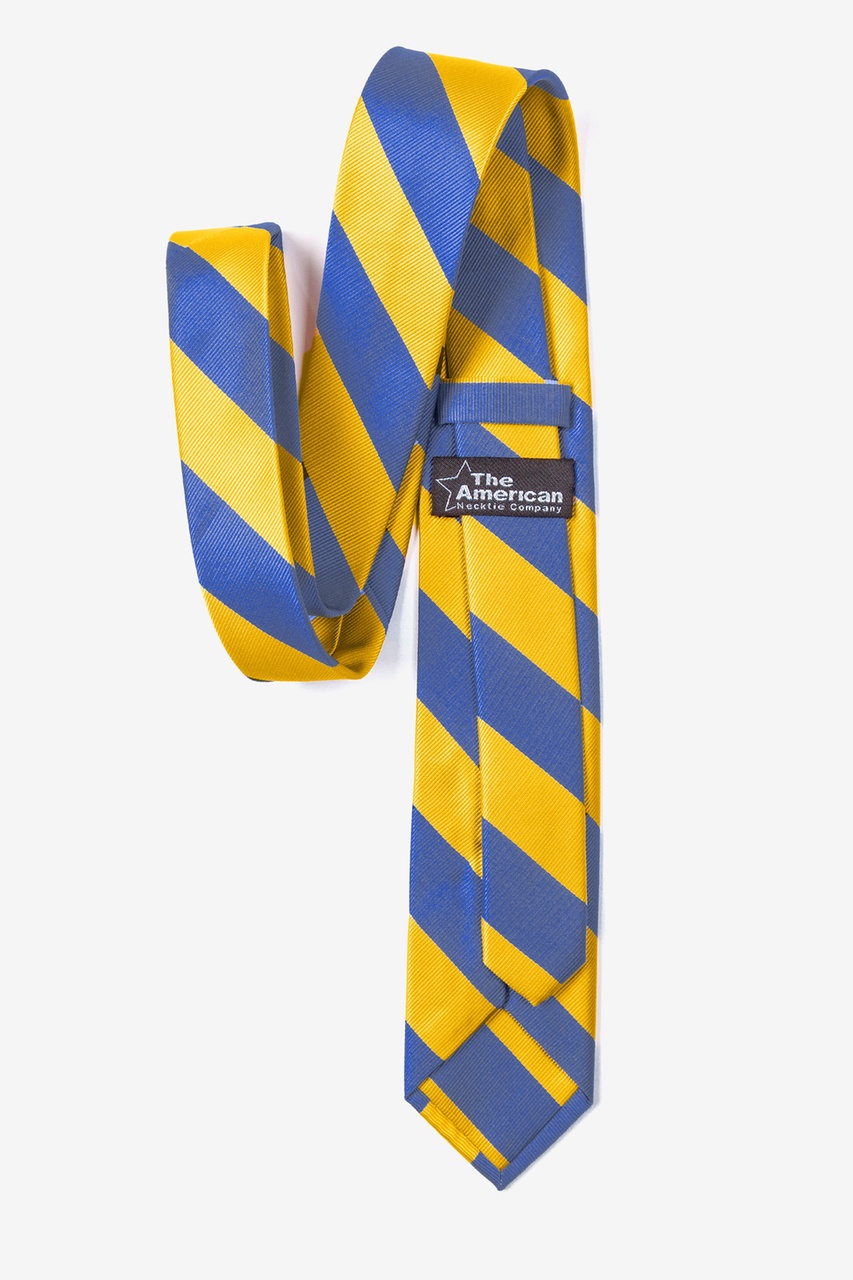 Blue and Gold Stripe Skinny Tie Photo (1)