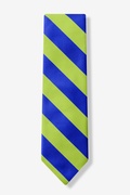Blue and Lime Green Stripe Extra Long Tie Photo (0)