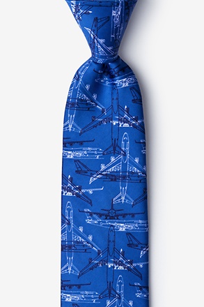 Boeing 747 Blue Extra Long Tie