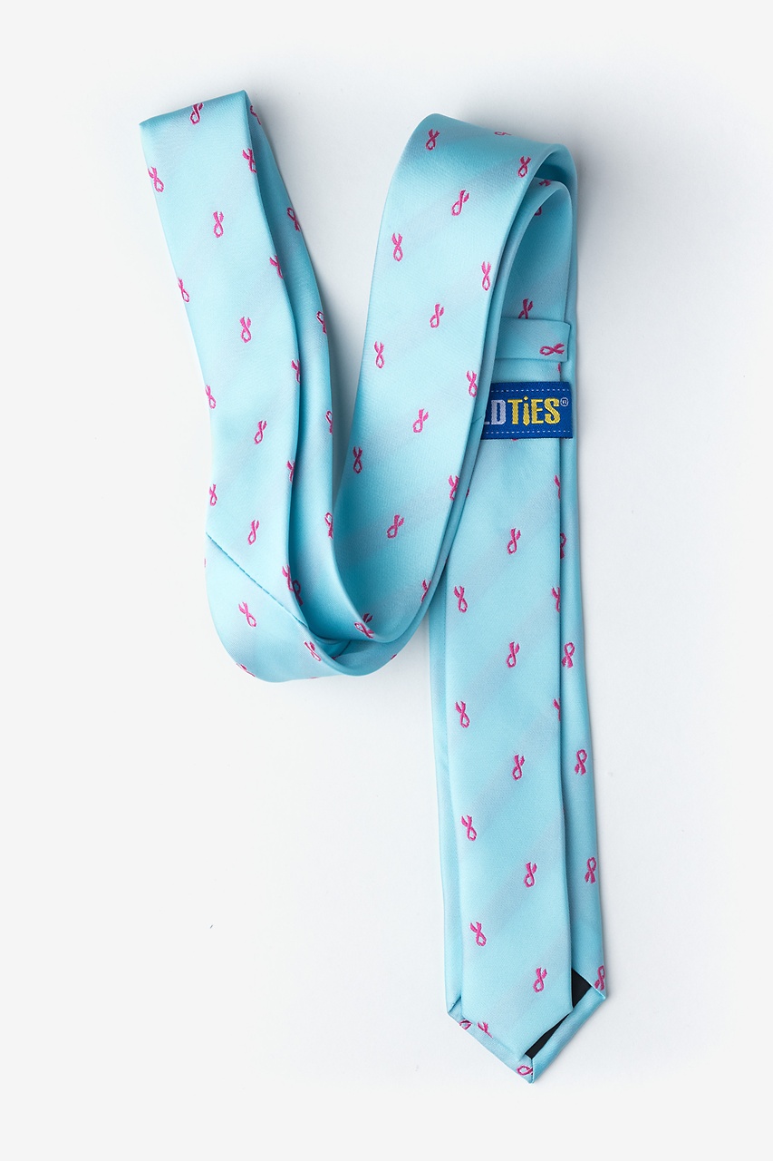 Breast Cancer Ribbon Blue Skinny Tie Photo (1)