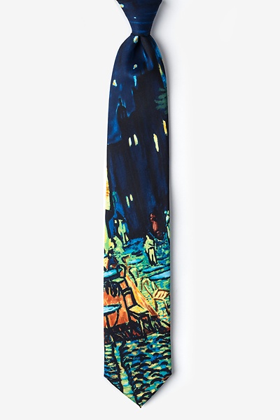 Blue Microfiber Cafe Terrace - Van Gogh Tie
