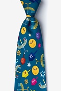 Celebrate Hanukah Blue Tie Photo (0)