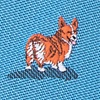 Blue Microfiber Corgi Dogs Extra Long Tie