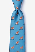 Corgi Dogs Blue Extra Long Tie Photo (0)