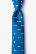 Fish Bones Blue Skinny Tie Photo (0)