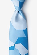 Geometric Camo Blue Extra Long Tie Photo (0)