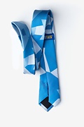 Geometric Camo Blue Skinny Tie Photo (1)