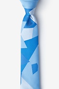 Geometric Camo Blue Skinny Tie Photo (0)