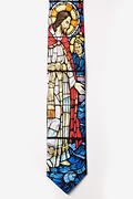 Jesus Stained Glass Blue Tie Photo (2)