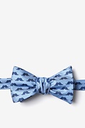 Mustache Repeat Blue Self-Tie Bow Tie Photo (0)