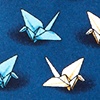 Blue Microfiber Origami Crane