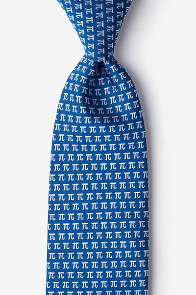 Blue Microfiber Pi Symbol Tie
