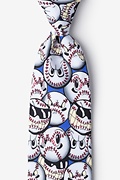 Play Hard Baseball Blue Extra Long Tie Photo (0)