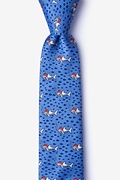 Santa Sharks Blue Skinny Tie Photo (0)