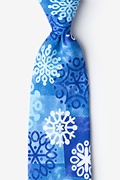 Tonal Snowflakes Blue Tie Photo (0)