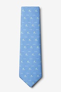 Whale Tails Blue Extra Long Tie Photo (1)