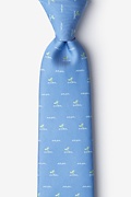 Whale Tails Blue Extra Long Tie Photo (0)