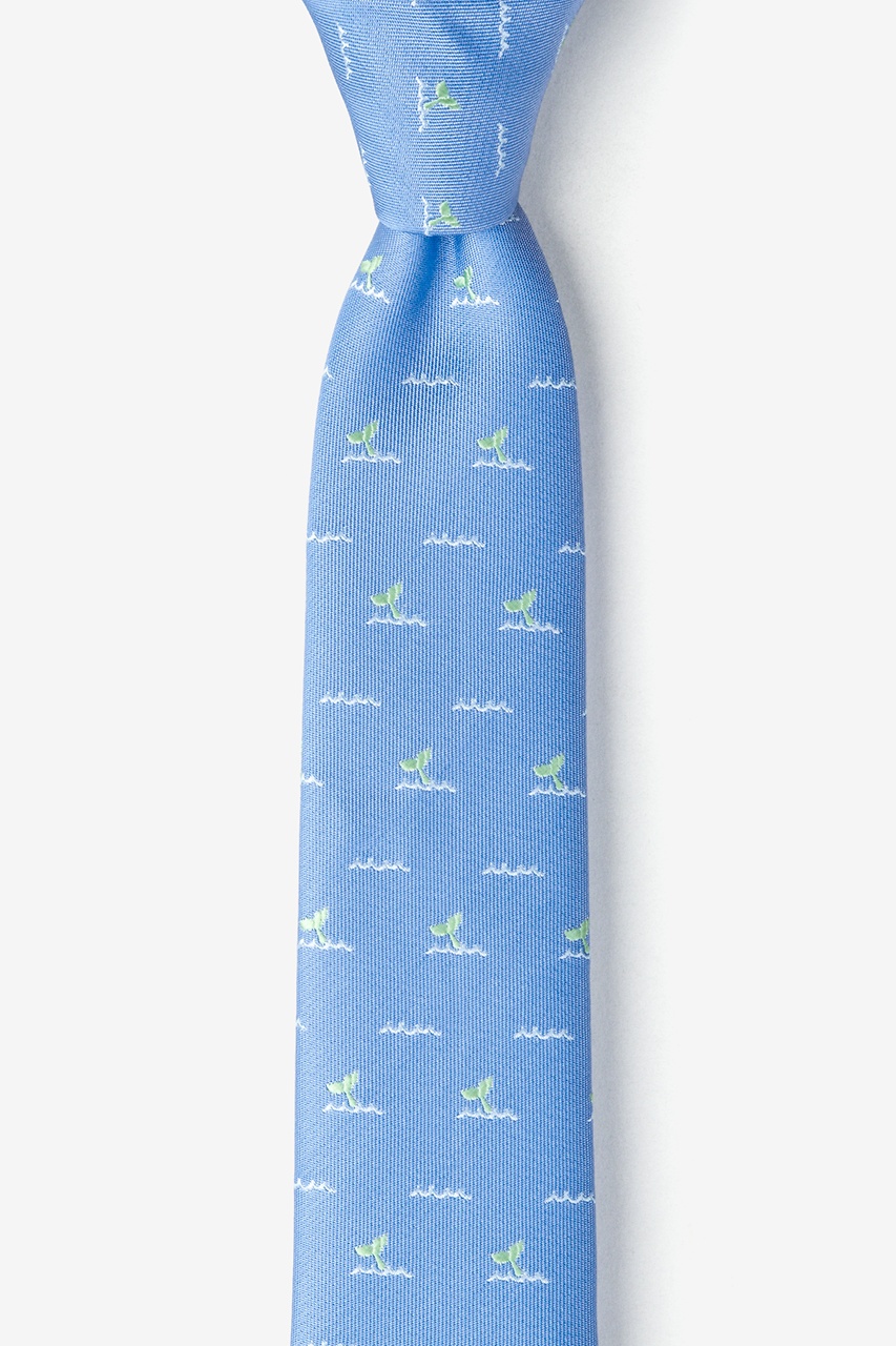 Whale Tails Blue Skinny Tie Photo (0)
