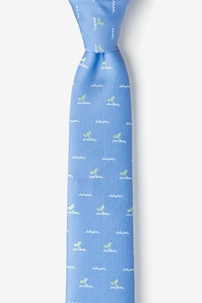 _Whale Tails Blue Skinny Tie_