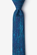 Wood Grain Blue Skinny Tie Photo (0)