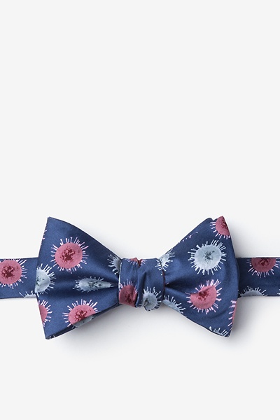 Blue Microfiber Zika Virus Self-Tie Bow Tie