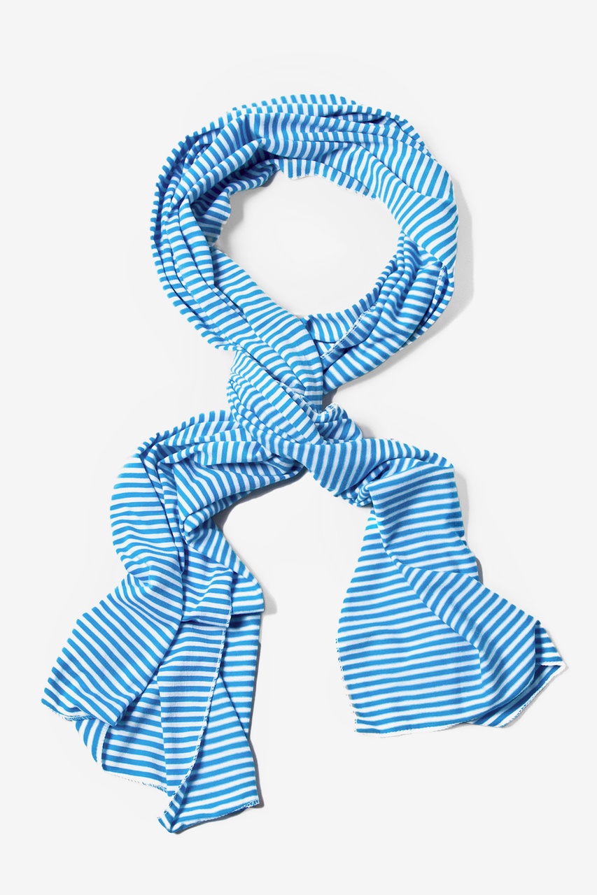 Blue Candy Stripe Scarf | Striped Scarves | Scarves.com
