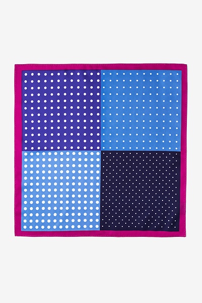 Blue Polyester Charlie Pocket Square