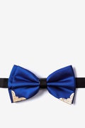 Metal-Tipped Blue Pre-Tied Bow Tie Photo (0)
