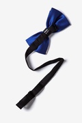 Metal-Tipped Blue Pre-Tied Bow Tie Photo (1)