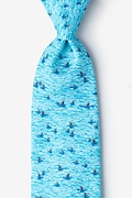 Shark Fins Blue Tie Photo (0)