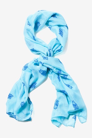 Blue What A Hoot Scarf
