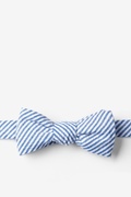 Blue Kensington Seersucker Batwing Bow Tie Photo (0)