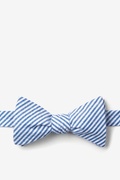Blue Kensington Seersucker Self-Tie Bow Tie Photo (0)